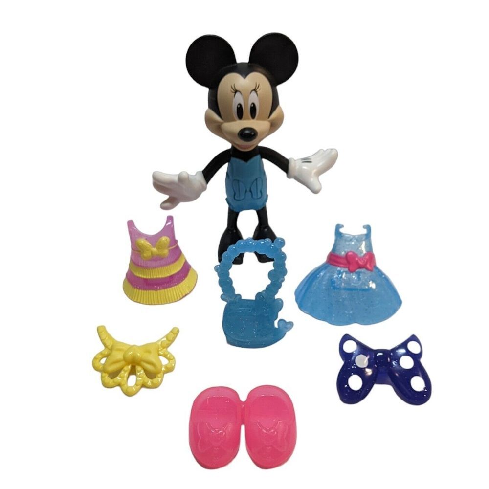 Disney Minnie Mouse Doll Snap N Style‎ Pose Dress Up Lot Bow-tique Play Set #3